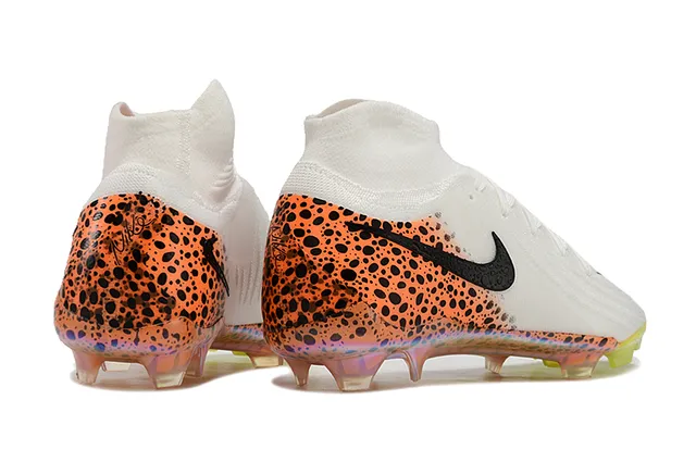 Nike Phantom GT White Orange High-Cut Sock-Fit Collar Firm-Ground Soccer Shoes 5
