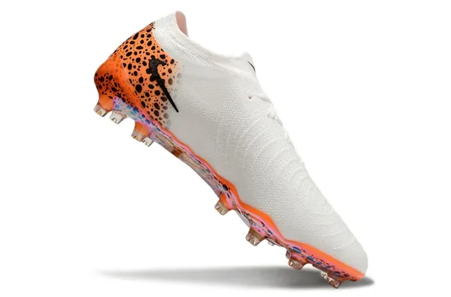Nike Phantom GT White Orange Knit Sock-Fit Upper Firm-Ground Soccer Shoes 2