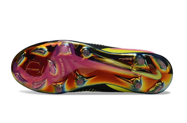 Nike Phantom GT Yellow Black Low-Cut Knit Upper Asymmetrical Lacing Firm-Ground Soccer Shoes 5