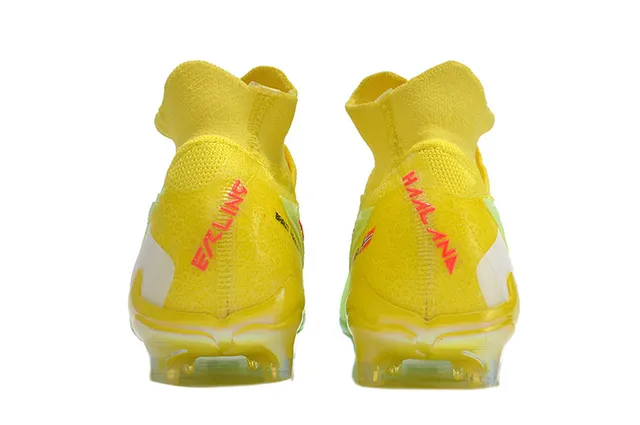 Nike Phantom GT Yellow Green Sock-Fit Knit Upper Translucent TPU Outsole Firm-Ground Soccer Shoes 4