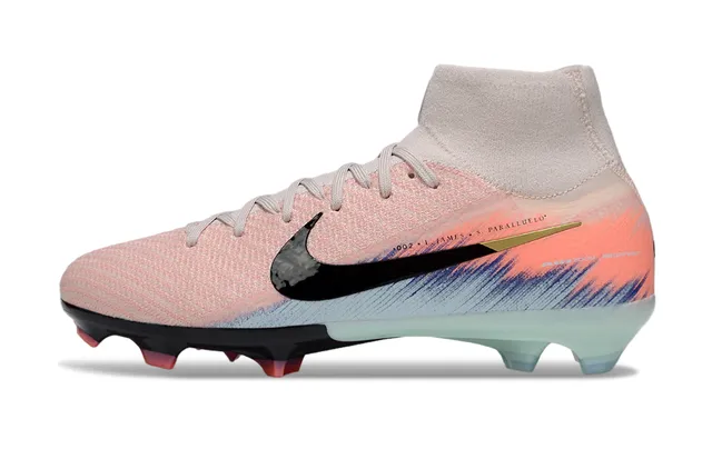 Nike Pink Beige High-Cut Knit Upper Integrated Sock Collar Firm-Ground Soccer Shoes 7