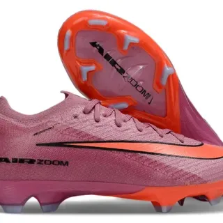 Nike Pink Orange Knit Upper Air Zoom Cushioning Firm-Ground Soccer Shoes