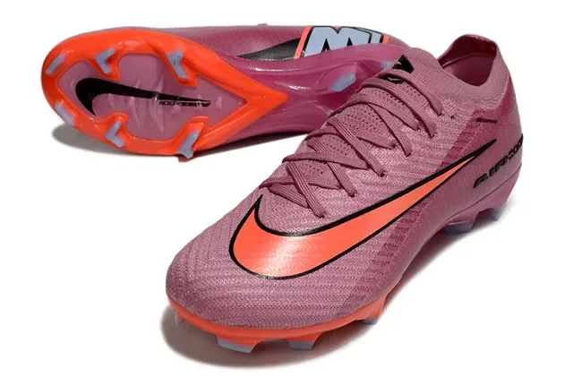 Nike Pink Orange Knit Upper Air Zoom Cushioning Firm-Ground Soccer Shoes 3