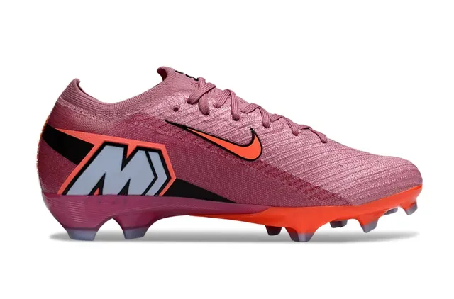Nike Pink Orange Knit Upper Air Zoom Cushioning Firm-Ground Soccer Shoes 5