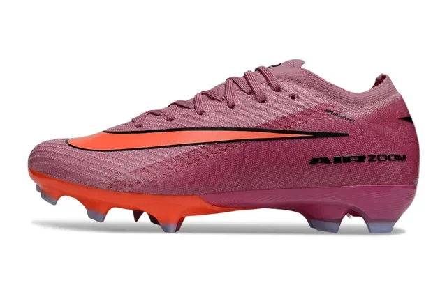 Nike Pink Orange Knit Upper Air Zoom Cushioning Firm-Ground Soccer Shoes 6