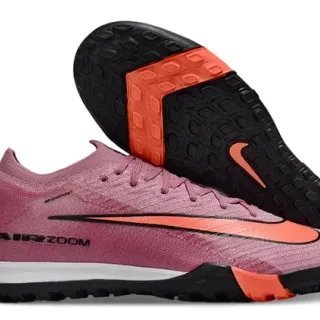 Nike Pink Orange Knit Upper Low-Cut Silhouette Turf Soccer Shoes