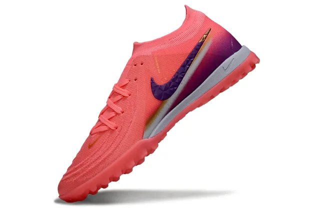 Nike Chaussures de football sur pelouse avec upper en maille rose violet, overlay Swoosh facetté 3