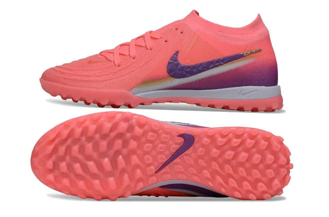 Nike Chaussures de football sur pelouse avec upper en maille rose violet, overlay Swoosh facetté 6