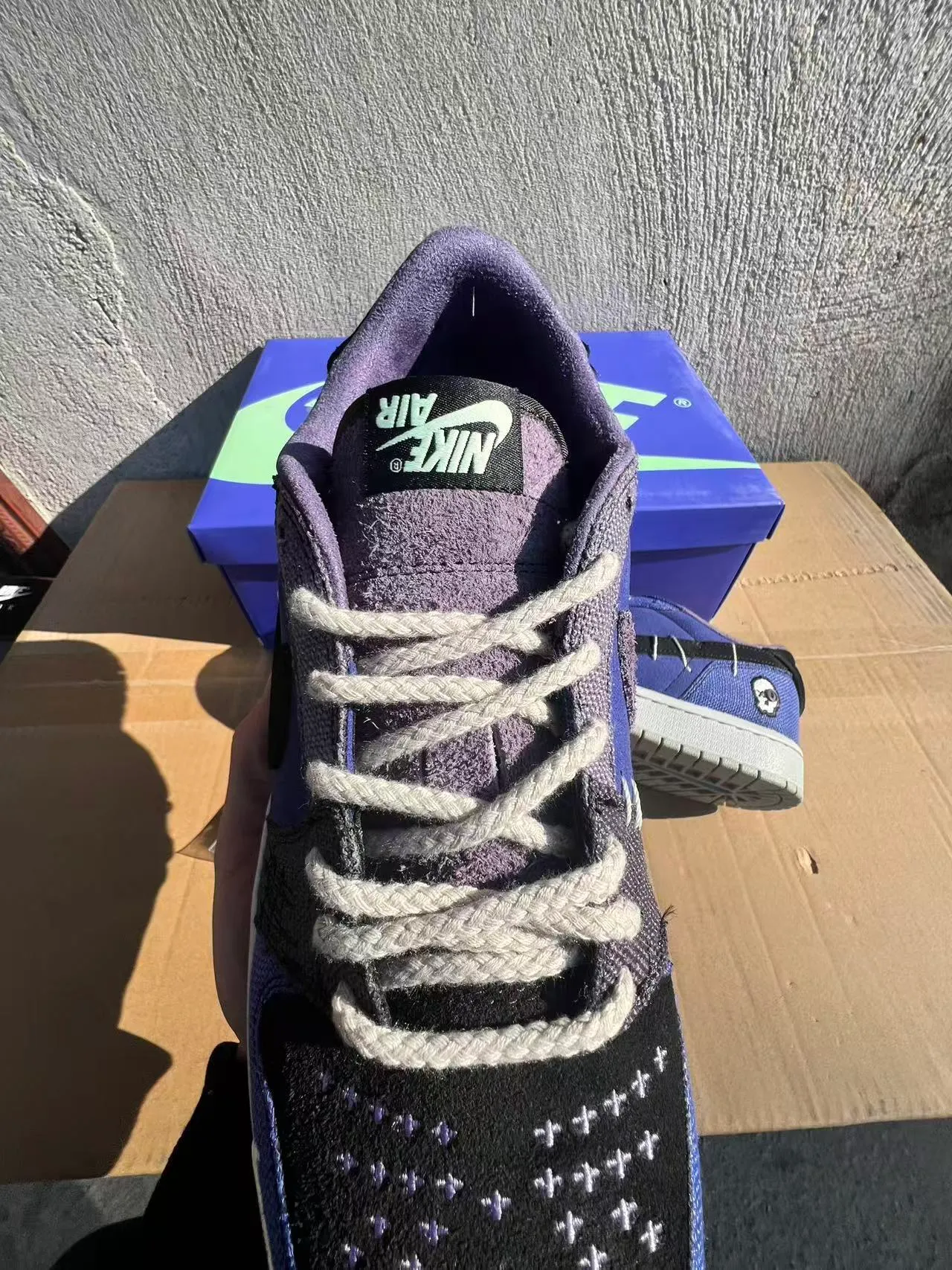 Nike Purple Black Low-Top Mixed-Material Upper Lifestyle Sneakers 4