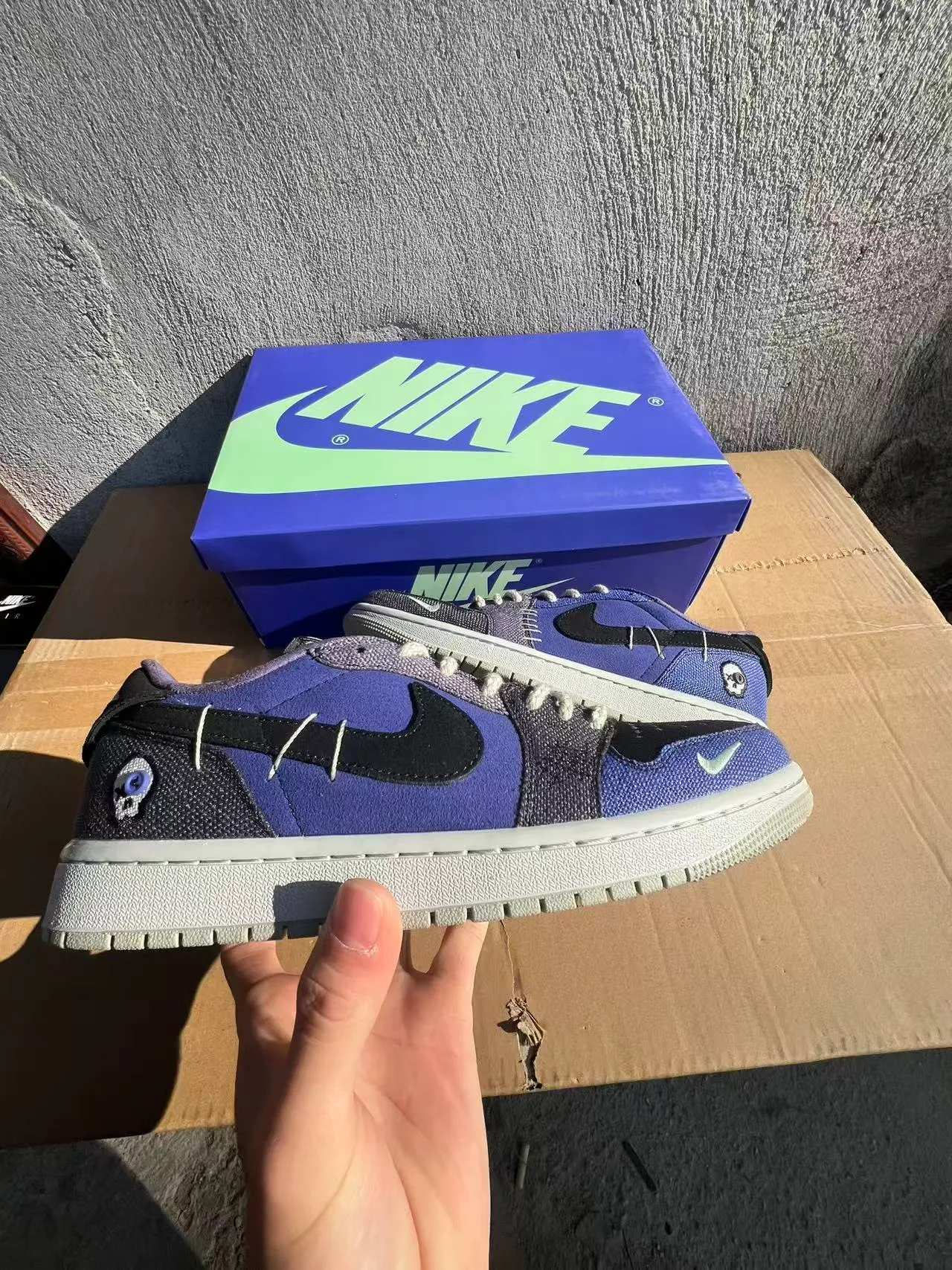 Nike Purple Black Low-Top Mixed-Material Upper Lifestyle Sneakers 7