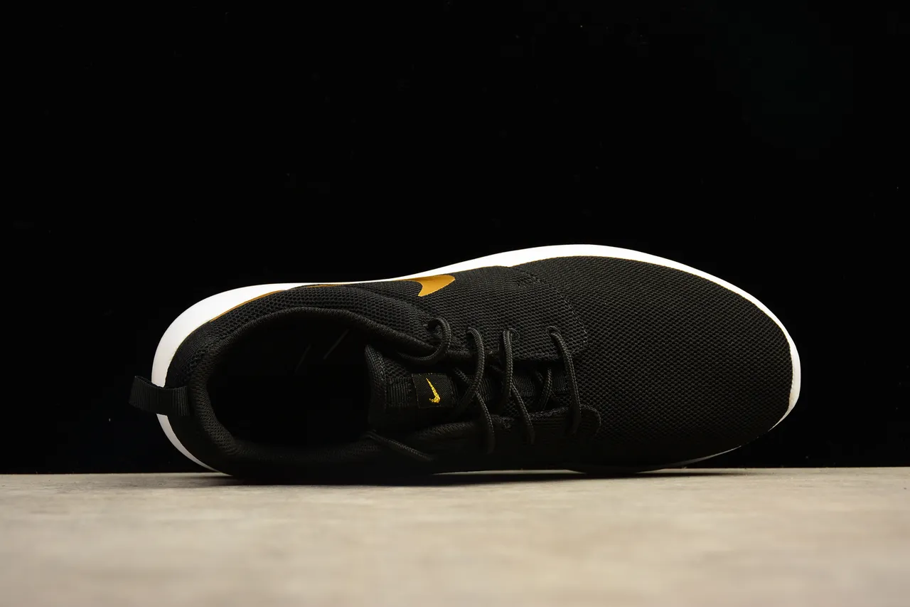 Nike Roshe One Black and Gold Lifestyle Sneakers 4