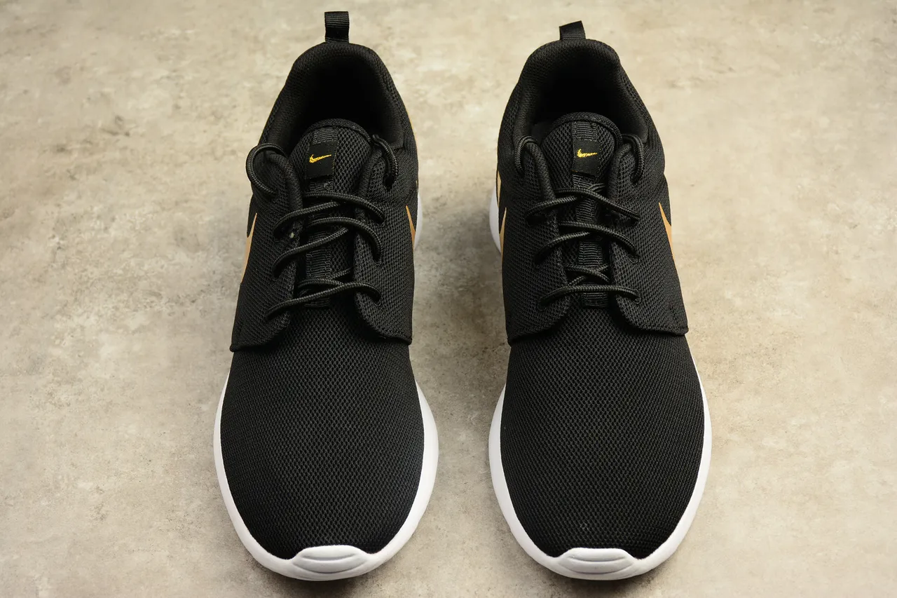 Nike Roshe One Black and Gold Lifestyle Sneakers 16