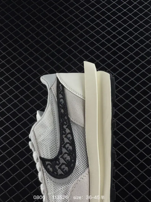 Nike sacai LDV Waffle Gray Black Overlapping Layered Upper Deconstructed Silhouette Lifestyle Sneakers 2