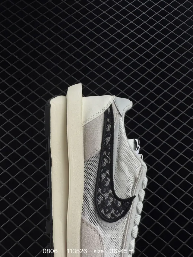 Nike sacai LDV Waffle Gray Black Overlapping Layered Upper Deconstructed Silhouette Lifestyle Sneakers 3