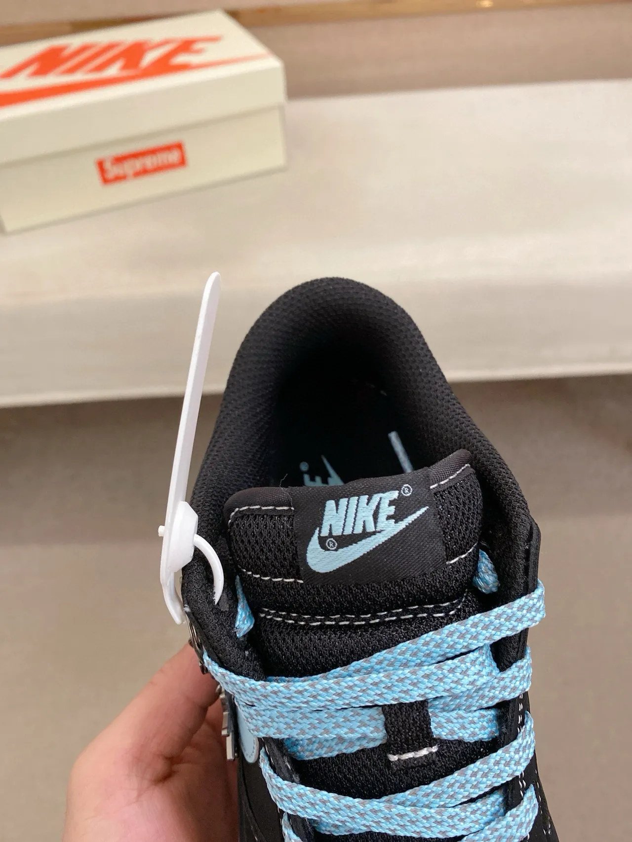 Nike SB Dunk Low Noir Bleu Clair Stussy Chaussures de skateboard 5