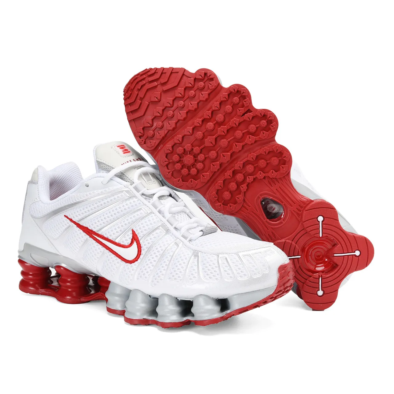 Nike Shox R4 White Red Gray Lifestyle Sneakers 2