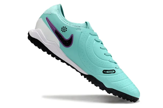Nike Tiempo Bleu Violet Bas-Coupe Supérieure Synthétique Texturisée Ribetée Forefoot Turf Chaussures de Football 2