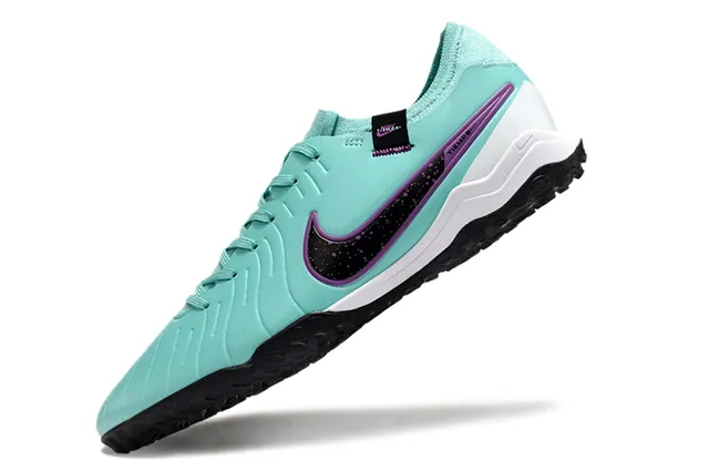 Nike Tiempo Bleu Violet Bas-Coupe Supérieure Synthétique Texturisée Ribetée Forefoot Turf Chaussures de Football 3