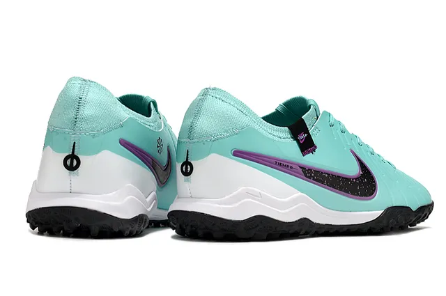 Nike Tiempo Bleu Violet Bas-Coupe Supérieure Synthétique Texturisée Ribetée Forefoot Turf Chaussures de Football 5