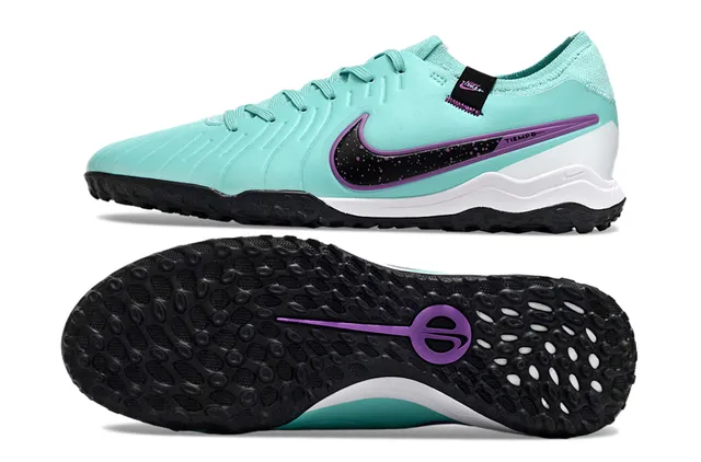 Nike Tiempo Bleu Violet Bas-Coupe Supérieure Synthétique Texturisée Ribetée Forefoot Turf Chaussures de Football 6