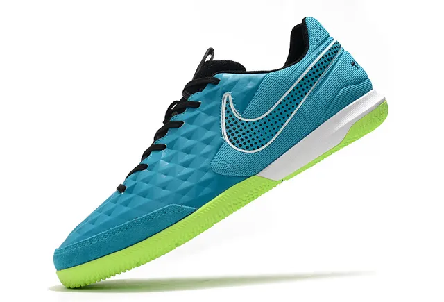 Nike Tiempo Legend Blanc Vert Matelassé Texturé Diamant Supérieur Bas-Coupé Col de Cheville Chaussures de Football Intérieures 3