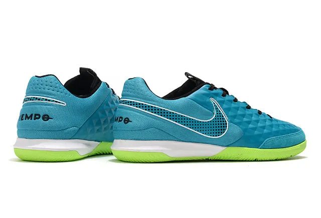 Nike Tiempo Legend Blanc Vert Matelassé Texturé Diamant Supérieur Bas-Coupé Col de Cheville Chaussures de Football Intérieures 5