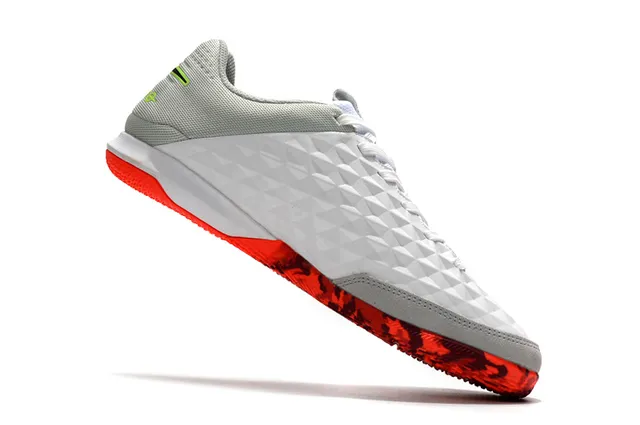 Nike Tiempo Legend Blanc Vert Matelassé Texturé Diamant Supérieur Bas-Coupé Col de Cheville Chaussures de Football Intérieures 22