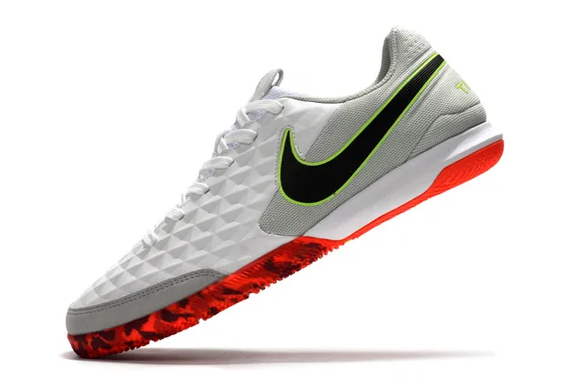 Nike Tiempo Legend Blanc Vert Matelassé Texturé Diamant Supérieur Bas-Coupé Col de Cheville Chaussures de Football Intérieures 23