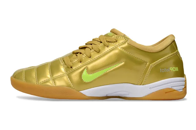Nike Total 90 III Or métallique Vert lime Chaussures de football intérieur 7