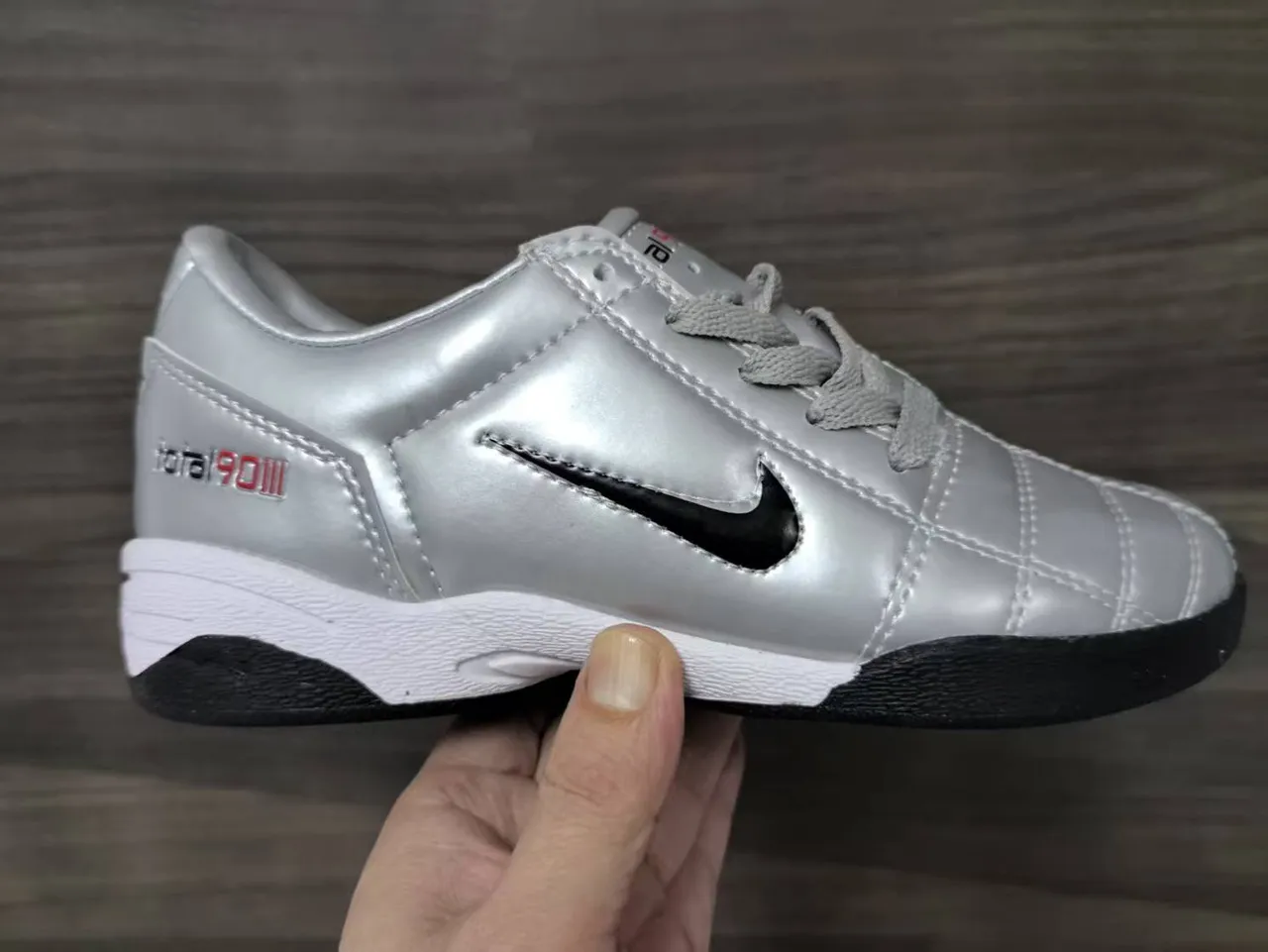Nike Total 90 III Metallic Silver Black Indoor Soccer Shoes 2