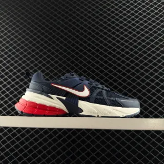 Nike V2K RUN Navy Red قفص اصطناعي متعدد الطبقات وسادة وسطية موجية حذاء سميك