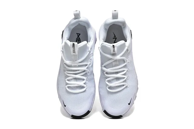 Nike White and Black Ribbed Midsole Lifestyle Sneaker 2