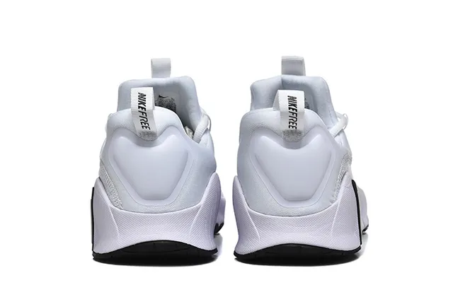 Nike White and Black Ribbed Midsole Lifestyle Sneaker 4