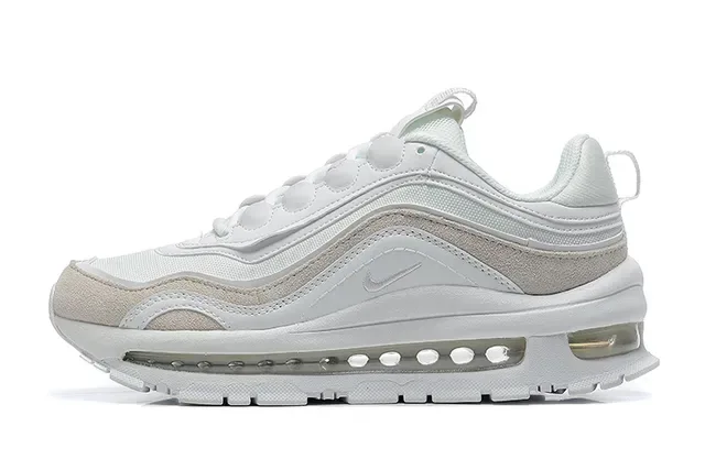 Nike White Beige Layered Synthetic Overlays Translucent Air Unit Lifestyle Sneakers 2