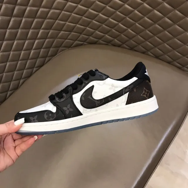 Nike White Black Low-Top Monogram-Print Overlay Lifestyle Sneakers 3