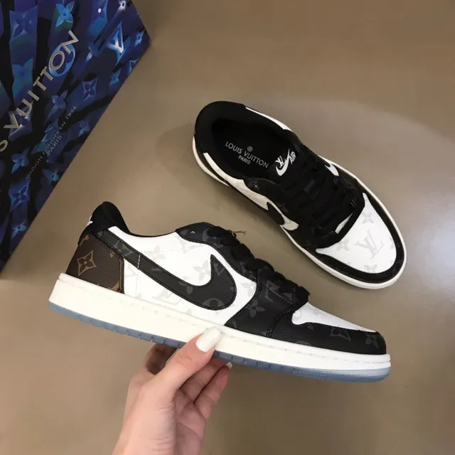 Nike White Black Low-Top Monogram-Print Overlay Lifestyle Sneakers 6
