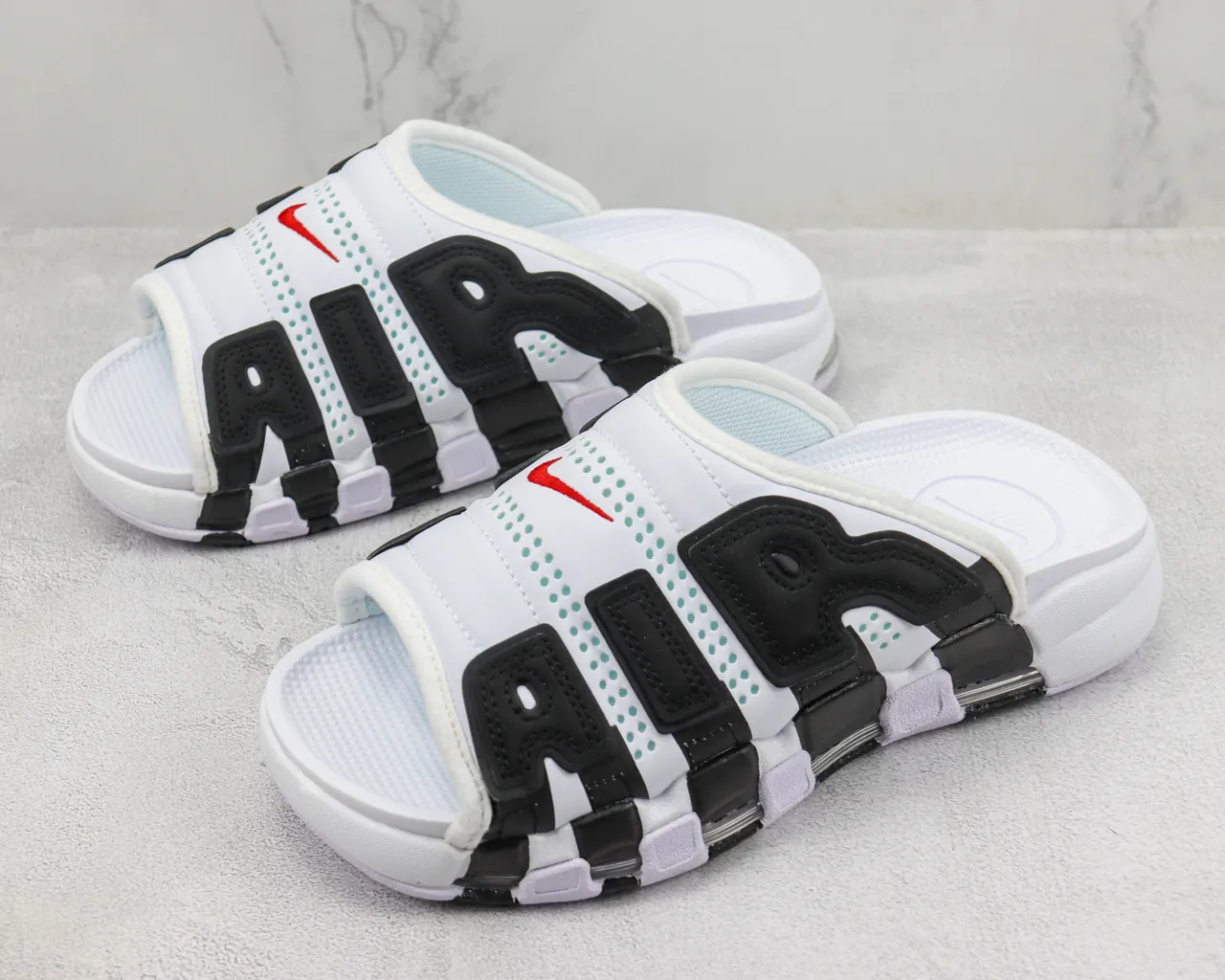 Nike White Black Open-Back Slipper Checkered Midsole Slippers 4