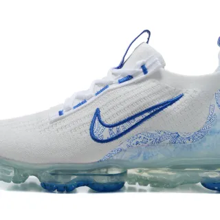 Nike White Blue Engineered Knit Upper Embroidered Swoosh Lifestyle Sneakers