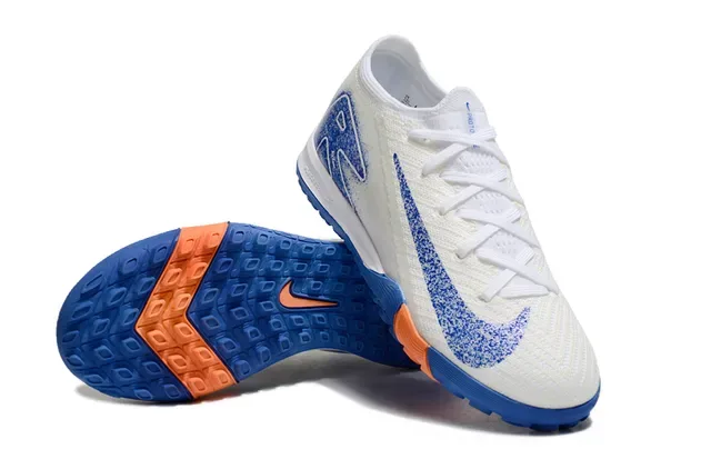 Nike Blanc Bleu Upper Knit Overlay Graphique Turf Chaussures de Football 4