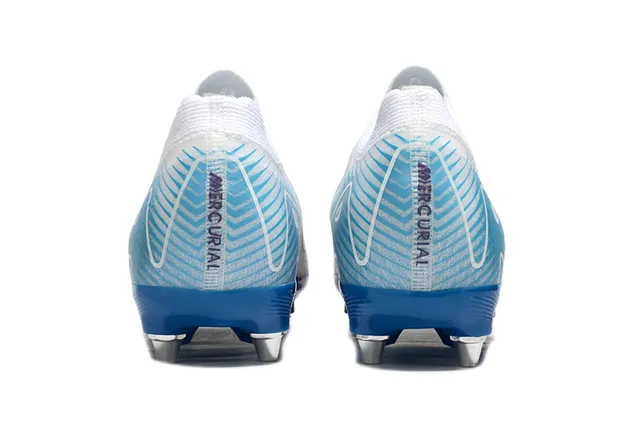Nike White Blue Knit Upper Iridescent Purple Swoosh Firm-Ground Soccer Shoes 4