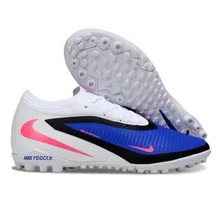 Nike Branco Azul Tênis de Futebol de Corte Baixo Superior Sintético Texturizado Cage do Antepé Grama Artificial