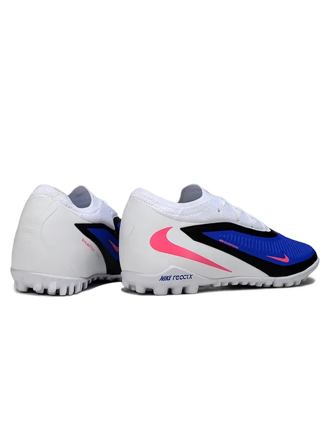 Nike White Blue Low-Cut Synthetic Upper Textured Forefoot Cage Artificial-Grass Soccer Shoes 3