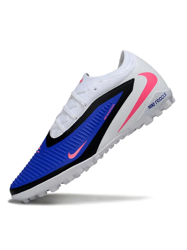 Nike White Blue Low-Cut Synthetic Upper Textured Forefoot Cage Artificial-Grass Soccer Shoes 4