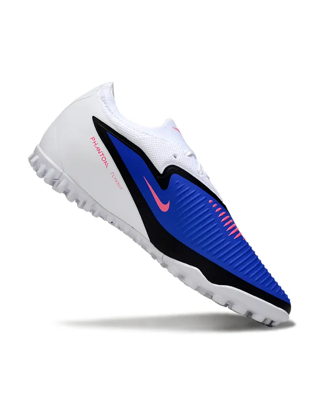 Nike White Blue Low-Cut Synthetic Upper Textured Forefoot Cage Artificial-Grass Soccer Shoes 6