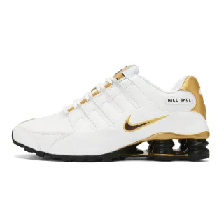 Nike White Gold Leather Upper Swoosh Lifestyle Sneakers