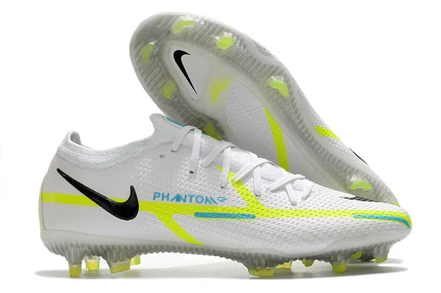 Nike blanco verde ingenierizada malla superior dinámico ajuste cuello terreno firme fútbol zapatos 2