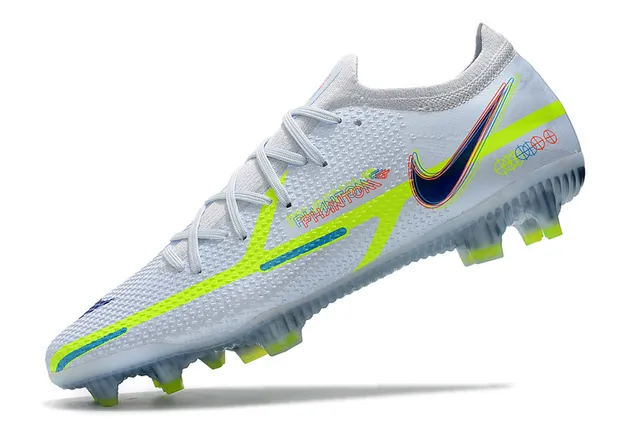 Nike blanco verde ingenierizada malla superior dinámico ajuste cuello terreno firme fútbol zapatos 5