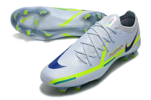 Nike blanco verde ingenierizada malla superior dinámico ajuste cuello terreno firme fútbol zapatos 7
