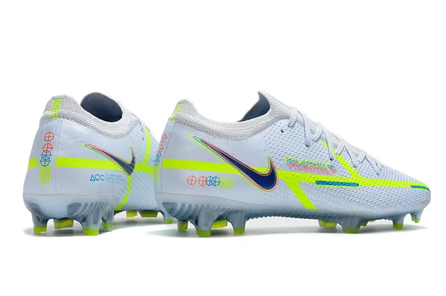 Nike blanco verde ingenierizada malla superior dinámico ajuste cuello terreno firme fútbol zapatos 8