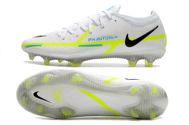 Nike blanco verde ingenierizada malla superior dinámico ajuste cuello terreno firme fútbol zapatos 9